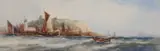 Frank Henry Mason, Shipping Off Scarborough, Watercolour