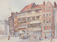 Frederick William Morgan, High Bridge, Newcastle Quayside, Watercolour