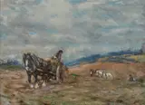 George Smith, Harvesting, Oil on board