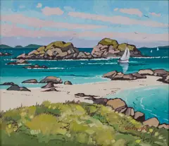 Sailing Off Finden, Isle Of Mull by Frank Colclough, Oil on board, sold Aug 2025