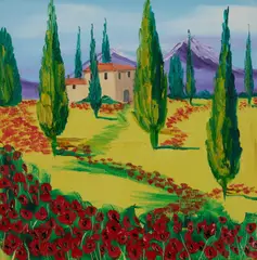 John Damari, San Romano, Tuscany, Oil on canvas