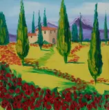 John Damari, San Romano, Tuscany, Oil on canvas
