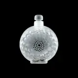 Lalique, A Lalique 'Dahlia' Scent Bottle And Stopper, glass with black enamel