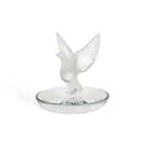 A Lalique 'Dove' Cendrier by Lalique, glass, etched Lalique France signature, sold Jul 2025
