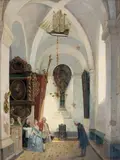 Vincent Stoltenberg Lerche, Kirkeinteriør, 1867, Olje på lerret