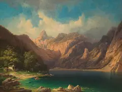 Karl Millner, Alpelandskap, 1850, Olje på lerret