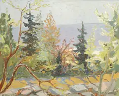 Vår ved Lillehammer by Ole Mæhle, Olje på plate, sold Dec 2004