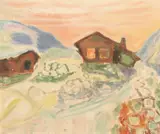 Seter by Johannes Rian, Olje på plate, sold Dec 2004
