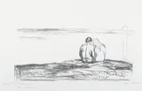 Edvard Munch, Måneoppgang, Litografi trykket i svart på middels tykt gulhvitt