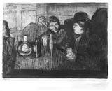 Edvard Munch, Kristiania-Boheme I, Radering trykket i svart på tykt gulig papir