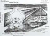 Edvard Munch, Teaterprogram: John Gabriel Borkman, Litografi trykket i svart på middels tynt gråhvitt