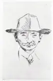 Edvard Munch, Emanuel Goldstein, Radering trykket i svart på middels tykt