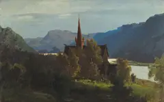 Carl Schøyen, Ringebu kirke, Olje på lerret, oppklebet på plate