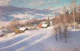 Peder Mønsted, Langseth ved Lillehammer, 1919, Olje på lerret