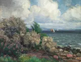 Fra Christianiafjorden by Thorolf Holmboe, Olje på lerret, sold Nov 2004