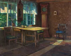 August Jacobsen, Interiør, 1904, Olje på lerret