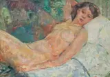 Søren Onsager, Liggende kvinneakt, 1911, Olje på lerret