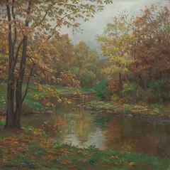 Otto Hennig, Høstlandskap, 1916, Olje på lerret