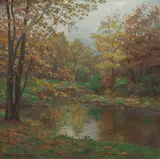 Otto Hennig, Høstlandskap, 1916, Olje på lerret