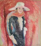 Kvinneportrett by Arne Kavli, Olje på lerret, sold Nov 2004