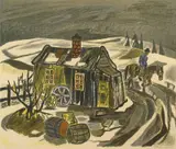 Reidar Aulie, Hus og rytter, Litografi, lysmål