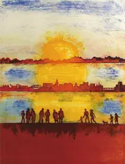 Ny morgen by Gro Fraas, 1986, Litografi, lysmål, sold Jun 2004