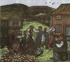 Terje Grøstad, Telespringar, 1986, Tresnitt, lysmål