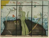 Ulf Valde Jensen, Vinkende kvinne på svaberg, 1974, Fargeradering, lysmål