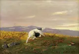 Eilert Mehl, Setter i stand ved to ryper, 1918, Olje på lerret