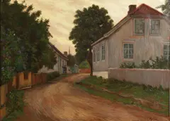 Severin Segelcke, Småbygate, Olje på lerret