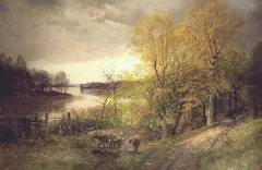 Oscar Emil Törnå, Høstlandskap, 1889, Olje på lerret