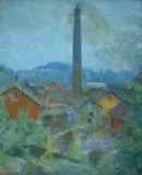 Erik Werenskiold, Fabrikkbygninger på Lysaker