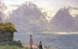 Hans Dahl, To småpiker ved Strynsvannet
