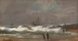 Johan Jacob Bennetter, Skipsforlis, 1880, Olje på mahognyplate