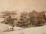 Otto Sinding, Snefall, Motiv fra Svolvær Lofoten