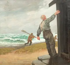 Christian Krohg, Et nødskudd, Olje på lerret