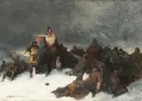 Oscar Wergeland, Sverres tog over Vossefjellene, 1874, Olje på lerret