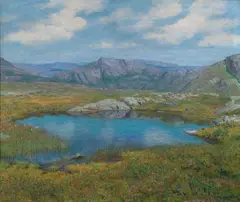 Torleiv Stadskleiv, Høyfjell med vann, Olje på lerret