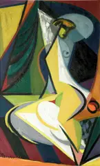 Johan Fredrik Michelet, Gule aktrytmer, 1953, Olje på lerret