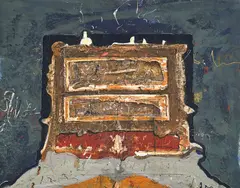 Ørnulf Opdahl, Sarkofag, 1977, Olje på lerret