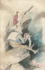 Nisse by Nils Bergslien, Akvarell på papir, sold Dec 2003