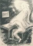 Hugo Lous Mohr, Fangen på Akershus, 1923, Penn og tusj på papir, lysmål