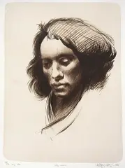 Vebjørn Sand, Ung mann, 1990, Litografi, lysmål