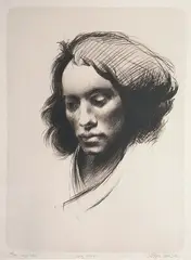 Vebjørn Sand, Ung mann, 1990, Litografi, lysmål