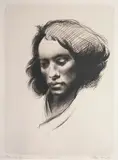 Vebjørn Sand, Ung mann, 1990, Litografi, lysmål