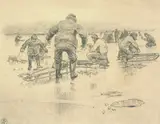 Gudmund Stenersen, Isfiske, Blyant på papir, lysmål