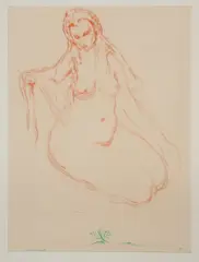 Bjørn Ransve, Kvinneakt (Lolita), Pastell og blyant, lysmål