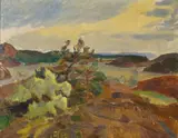 Jean Heiberg, Kystlandskap, 1929, Olje på lerret