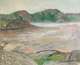 Jean Heiberg, Skjærgårdslandskap, Olje på plate