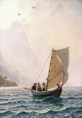 Hans Dahl, Gemyttlig tur, Olje på lerret
